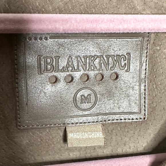 BLANK NYC Suede Leather Moto Jacket Sand Stoner Tan Natural - Picture 6 of 7